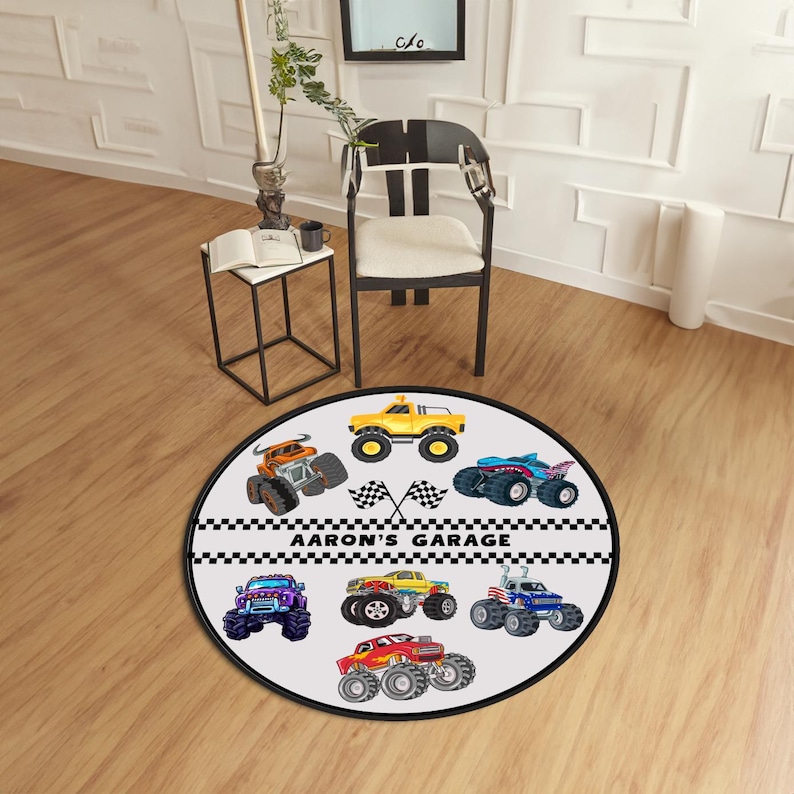 Monster Jam Rug Custom Monster Truck Kids Rug, Personalized Playroom Decor - Etsy