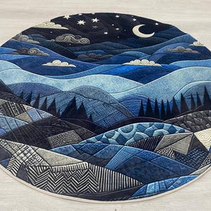Alfombra Paisaje Cielo Nocturno: Diseño Bosque Gótico, Decoración Elegante para el Hogar