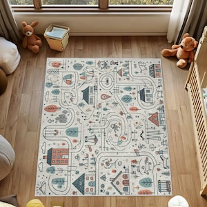 City Road Play Mat: Kids Town Activity Rug, Washable
