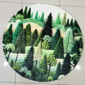 Woodland Landscape Rug, Forest Friends, Kids Play Mat