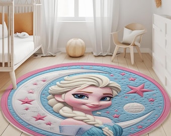Tappeto per cameretta della Principessa Elsa: decorazioni invernali in stile Paese delle Meraviglie