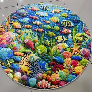 Unter dem Meer Teppich, Quallen Teppich, Fisch Baby Teppich, Kinderzimmer Dekor, Kinder Geschenkidee