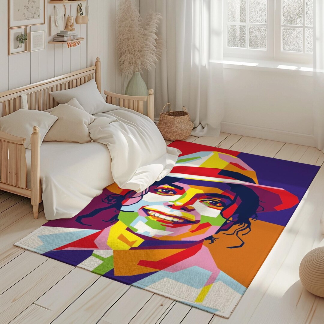 Custom Pop Art Portrait Rug, Personalized Portrait Rug, Colorful Pop ...