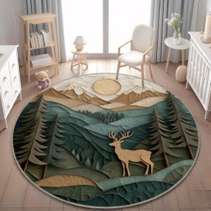 Tappeto cervo del bosco - Tappeto decorativo cervo - Regalo cervo del bosco - Tappeto cervo della foresta per la cameretta dei bambini - Cervo animale del bosco