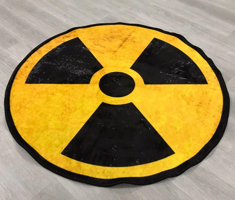 Alfombra para gamers con símbolo de radiación: decoración para salas de videojuegos para geeks. imagen 2