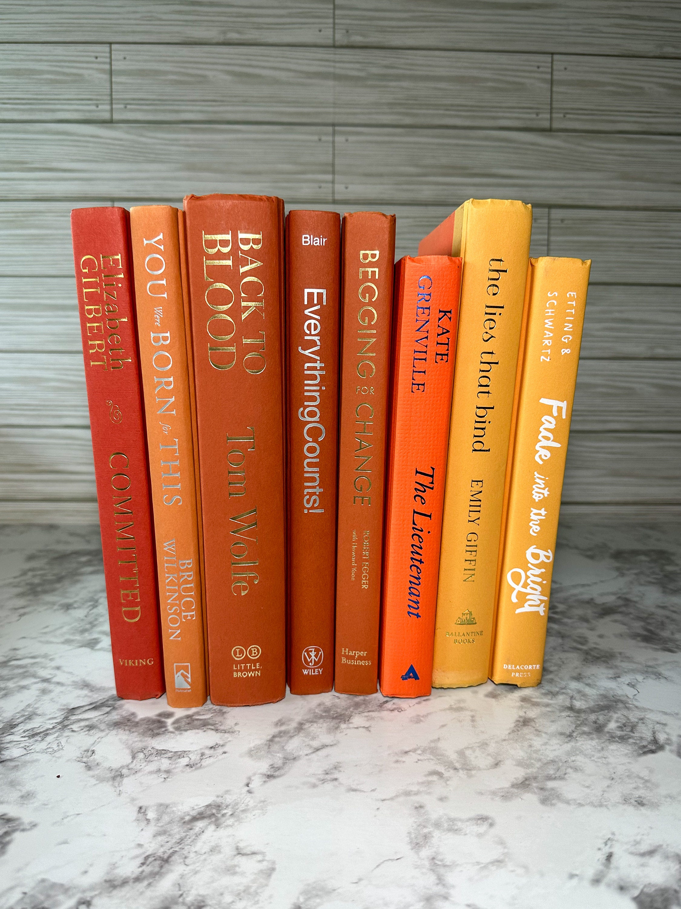 Orange Books Designer Books Orange Books for Shelves Etsy