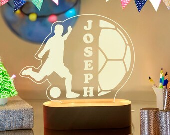 Personalized Soccer 3D Night Light | Soccer Player Night Light | Football Night Light Gift | Gift For Boy | Gift For Sportsmen | Soccer Gift