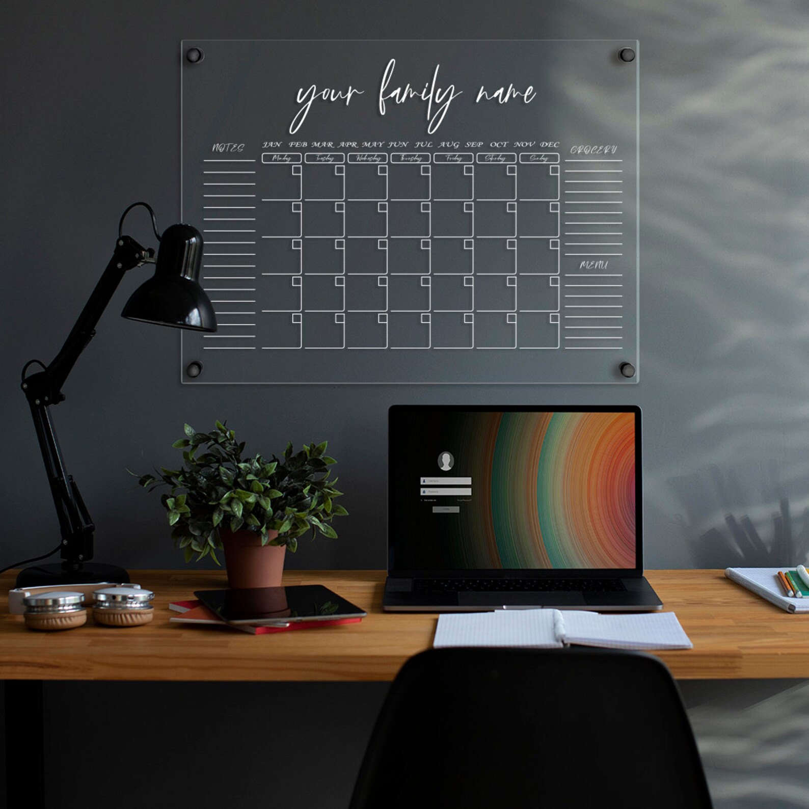 Dry Erase Calendar, Weekly Planner Dry Erase, Acrylic Wall Planner