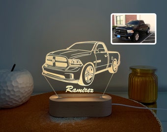 Gift for Boyfriend Car Guy Gift Custom 3D Car Night Light Super Car Truck Motorcycle 3D Photo Lamp for Him Birthday BF