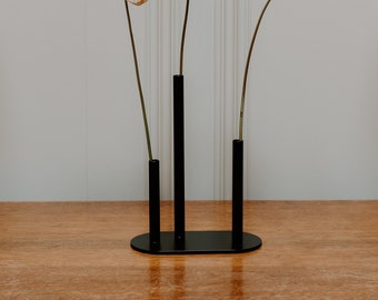 Steel Single Stem Vase Black – Modern Flower Design
