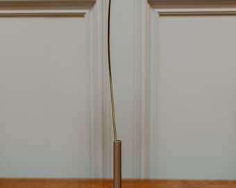 Gold modern single stem vase - steel vase - tube vase - wedding flower design - interior design - industrial - pipe vase - bud vase