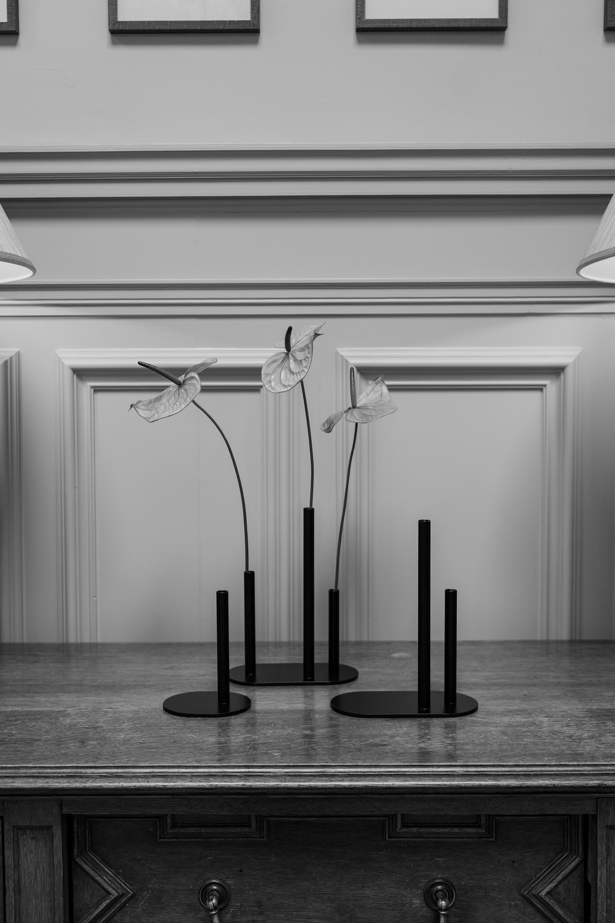 Black Modern Single Stem Vase Steel Vase Tube Vase Etsy