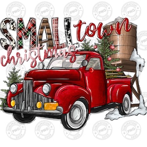 Small Town Christmas Png Sublimation Design Downloads, Sublimation Graphics, Merry Christmas, Red Plaid, Small Town Png Instant Download