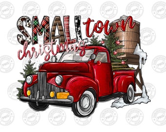 Small Town Christmas Png Sublimation Design Downloads, Sublimation Graphics, Merry Christmas, Red Plaid, Small Town Png Instant Download