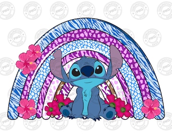 Stitch rainbow png sublimation design, Cute Stitch png, western rainbow png, cute Stitch png, sublimate designs, Instant Download