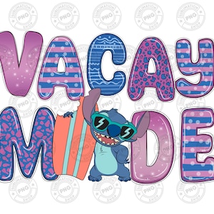 Vacay Mode Stitch png sublimation design, summer Stitch png, cute Stitch png, hand drawn Stitch png,  Instant Download