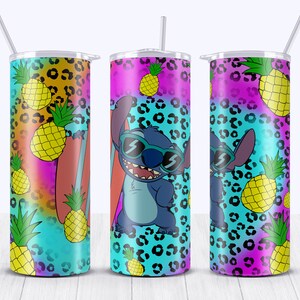 Stitch Pineapple Leopard 20oz Tumbler Sublimacja Projekt Pobierz, Summer Beach Tumbler png, Stitch Tumbler Png, Sublimacja Projektów Pobierz