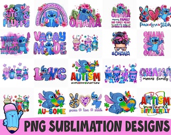 Stitch PNG, Sublimation Design, Ohana png, Cute stitch png, Floral stitch png, love stitch png, stitch sublimation, instant download