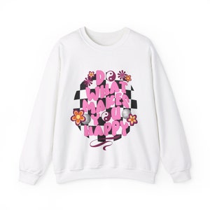 Sweter Zrób to, co sprawia, że jesteś szczęśliwy Powrót do szkoły Bluza Barbie Różowy Retro Sweter