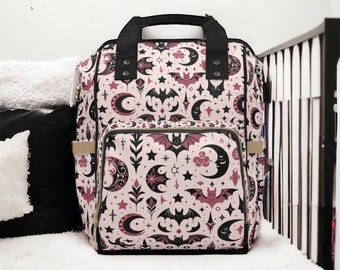 Goth Baby Diaper Bag, Goth Baby Stuff, Diaper Backpack, Goth Baby Gift, Goth Bag, Diaper Bag, Custom Diaper Bag, Pastel Goth Bag, Celestial