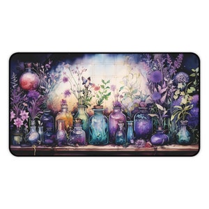 Witchy Desk Mat, Herbs and Potions, Witchcore Vibes, Witchy Things, Pagan Gifts, Earth Magic, Computer Mat, Desk Pad, Work From Home
