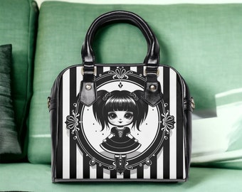 Nieuwigheid tas | Goth lederen portemonnee | Gotische portemonnee | Goth meisje geschenken | Nieuwigheid portemonnee | Aangepaste leren tas | Unieke geschenken | Goth meisje cadeau