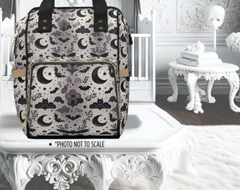 Goth Baby Diaper Bag, Black and Gray