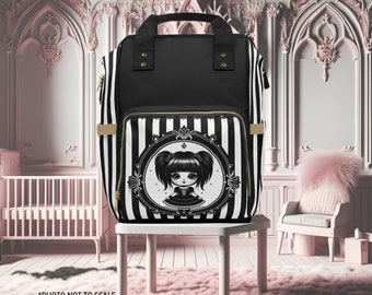 Goth Girl Baby Diaper Bag, Goth Baby Stuff, Diaper Backpack, Goth Baby Gift, Goth Bag, Diaper Bag, Custom Diaper Bag, Pastel Goth Bag