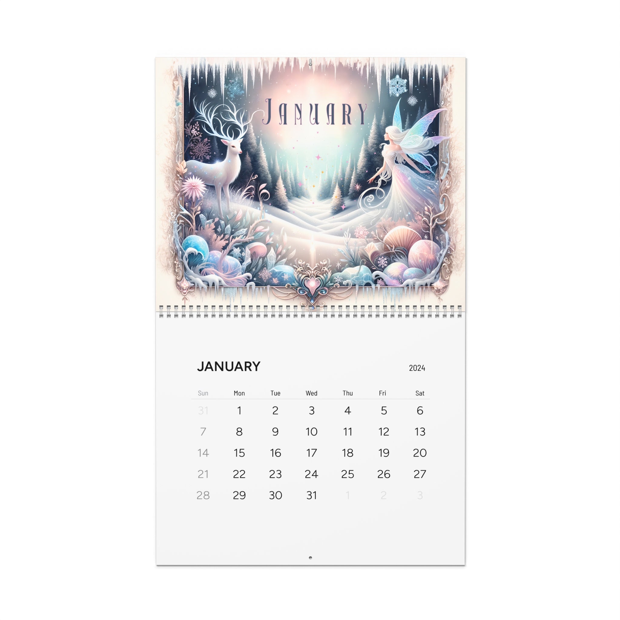 Witchy Art Calendar 2024, Witchy Accessories, Wall Calendar, Witchy