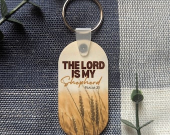 Psalm 23 | The Lord Is My Shepherd | Field | Boho | Christian | Keychain