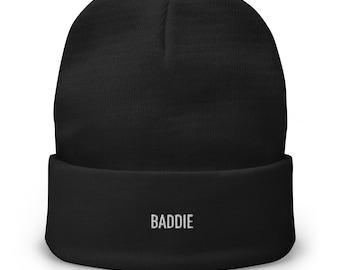 Gorro de punto de algodón transpirable con bordado de Baddie