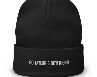 Go Taylor's Boyfriend Kelce geborduurde beanie van ademende katoenen gebreide muts