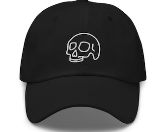 Skull  Dad Hat Unisex Baseball Cap Casual Embroidered Adjustable