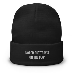 Taylor Set Travis On the Map Bestickte Beanie aus atmungsaktiver Baumwolle