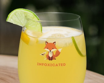 Infoxicated Stemless Wine Glass