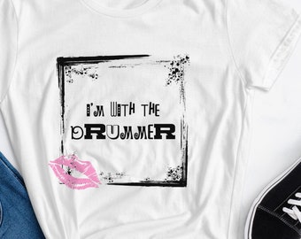 Camiseta de manga corta Mujer Estoy con el baterista