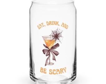 Eat, Drink, and Be Scary Can-Shaped Glass