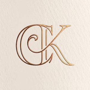Elegantes CK-Monogramm-Logo-Bundle, ineinandergreifende Initialen, Hochzeitsbranding (Digitaler Download)