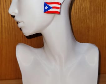 Puerto Rico flag stud earrings