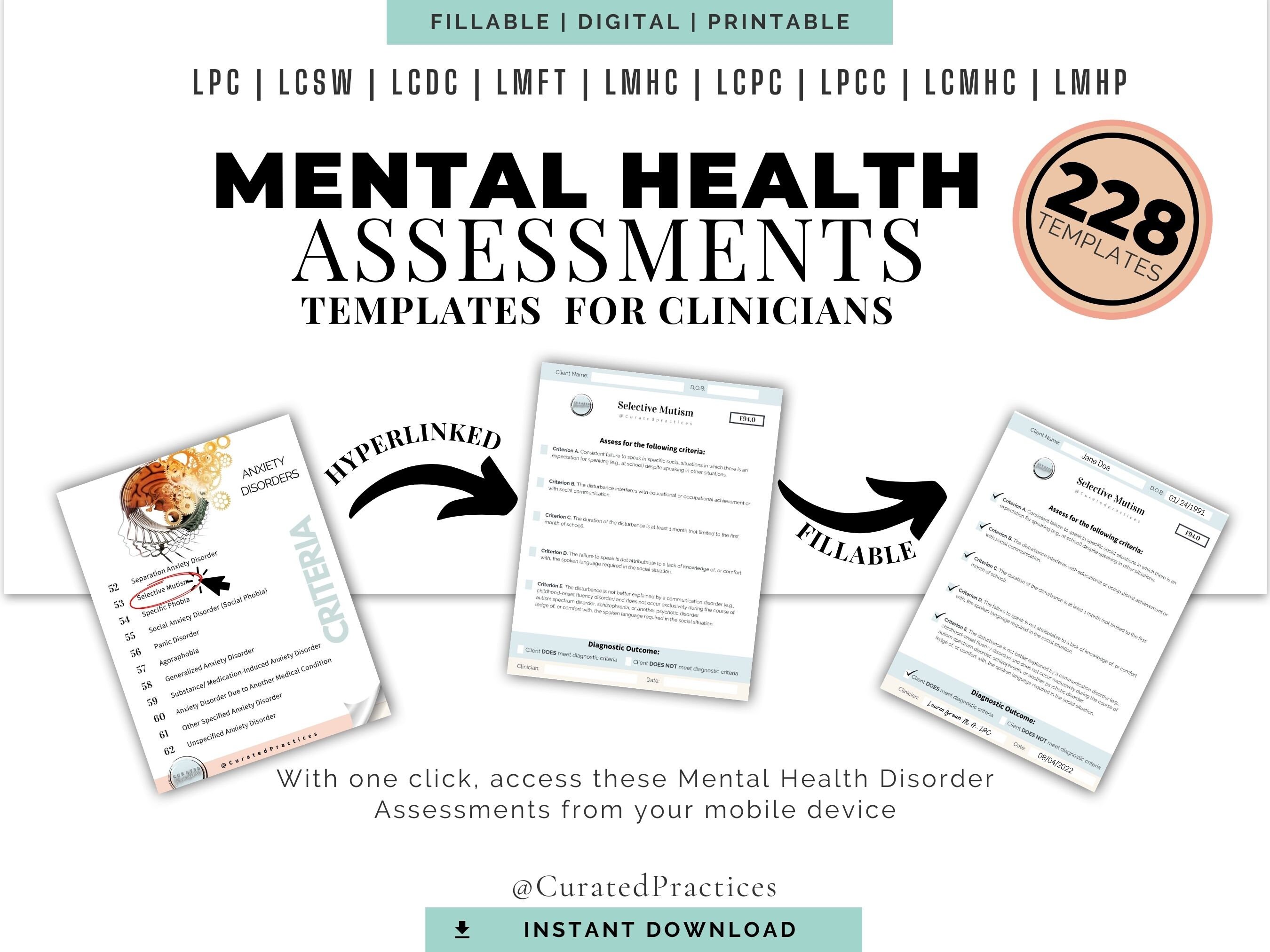 228 mental disorders assessments bundle dsm 5 tr dsm 5 tr pdf fillable