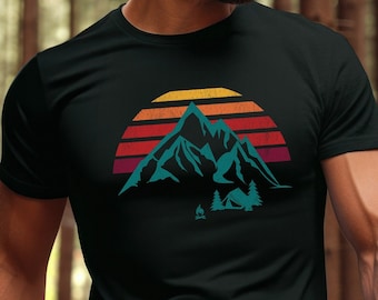 Mountain Camping Shirt, Happy Camper Sweatshirt, Retro Hiking Shirt, Mountain Shirt, Camp Life Shirt, Outdoors Shirt, Nature Sweatshirt