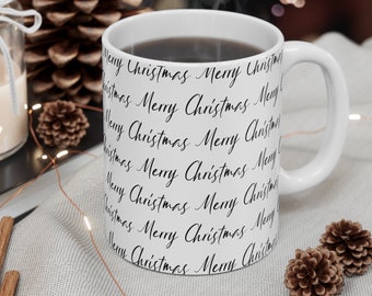 Merry Christmas Script Coffee Mug, Christmas Mug, Holiday Mug, Christmas Breakfast Coffee Cup, Christmas Gift, Gift Ideas Christmas Wishlist