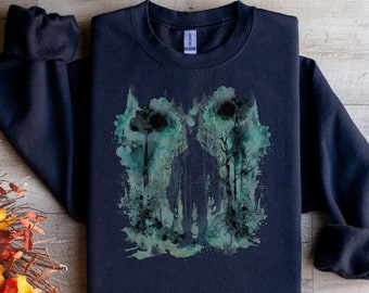 Bigfoot In The Woods Shirt, Bigfoot Hoodie, Bigfoot Silhouette, Outdoors Sweatshirt, Camping T-shirt, Hiking Shirt, Sasquatch Hoodie