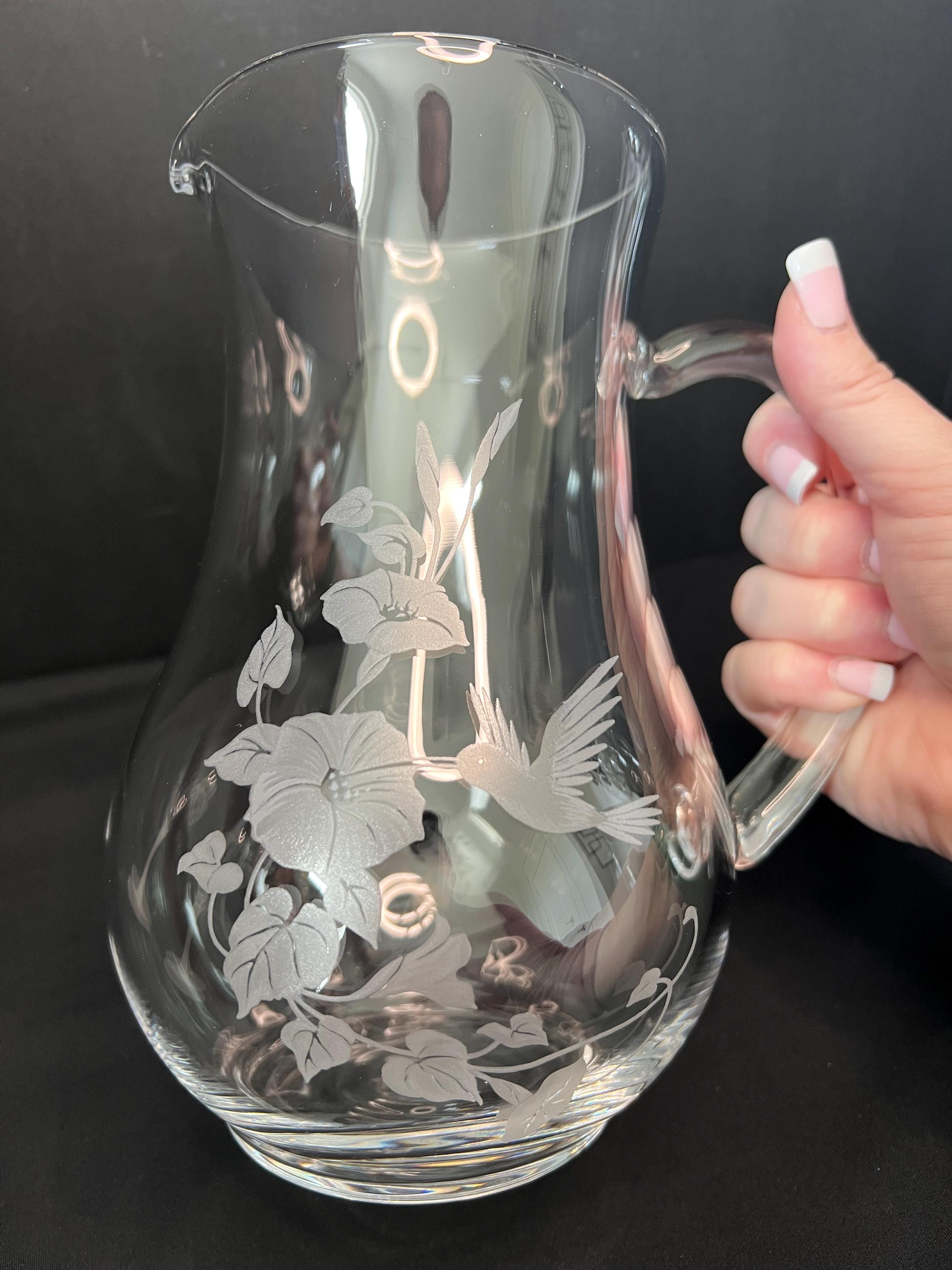 Avon, Hummingbird Collection, Crystal Pitcher and Stemware Set (4 Wine ...