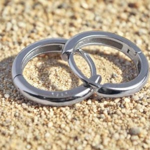 Gold Plated Hoop Earrings: Huggie Hoop Earrings, Waterproof Stainless Steel, 8/10/12mm