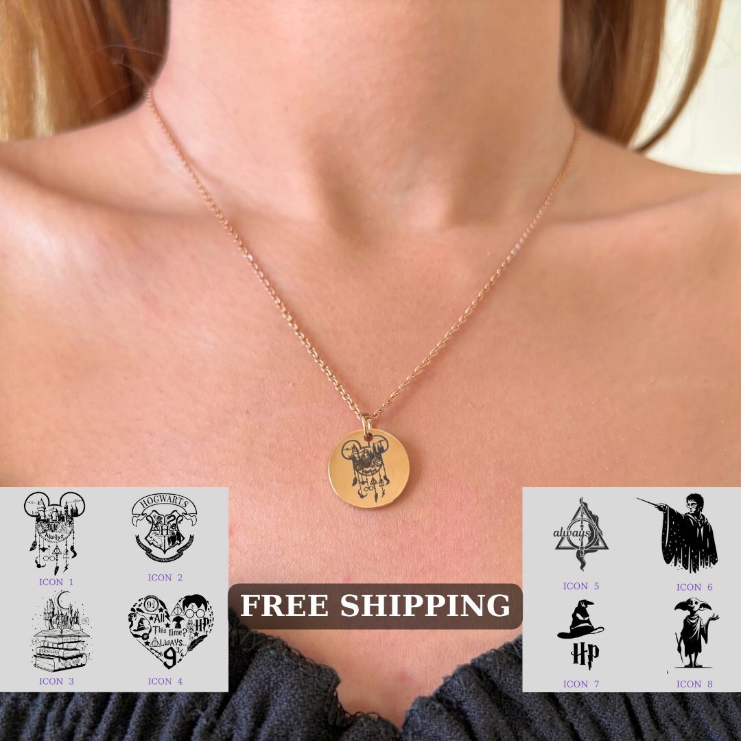 Wizard Harry Potter Necklace, Wand Necklace, Hogwarts, Handmade Jewelry, Birthday Gifts for Kids