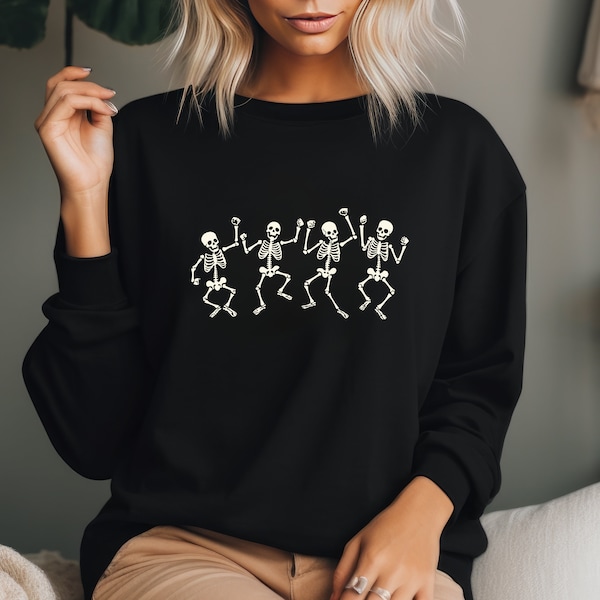 Halloween Sweatshirt, Cute Skeleton shirts, Halloween Graphic Shirt, Spooky Season, Fall Sweatshirt for Women