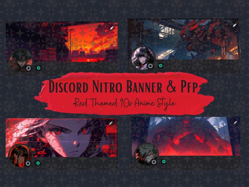 Discord Nitro 42 Redthemed Banner Gifs and 40 Profile Etsy