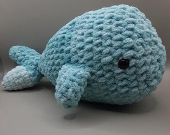 Simpatica balena fatta a mano morbido peluche all'uncinetto giocattolo all'uncinetto bambini bambino acquatico piccola impresa blu adorabile grazioso animale creatura marina bambino