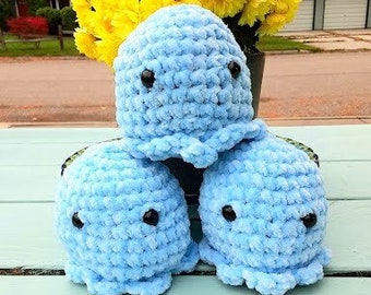 Simpatici mini peluche Octo Blue all'uncinetto